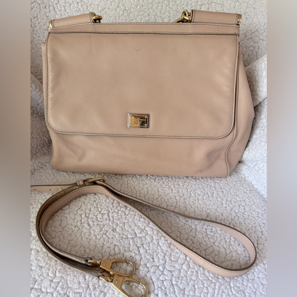 Dolce & Gabbana Light Pink Blush Soft Leather Large Miss Sicily Top Handle Bag - Picture 10 of 17